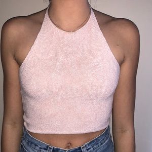 light pink brandy melville halter top
